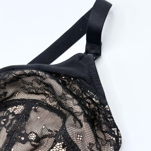 Penache Superbra Sophie Nursing Bra in Ivory and Black Lace - Women’s US 34HH - Picture 5 of 14